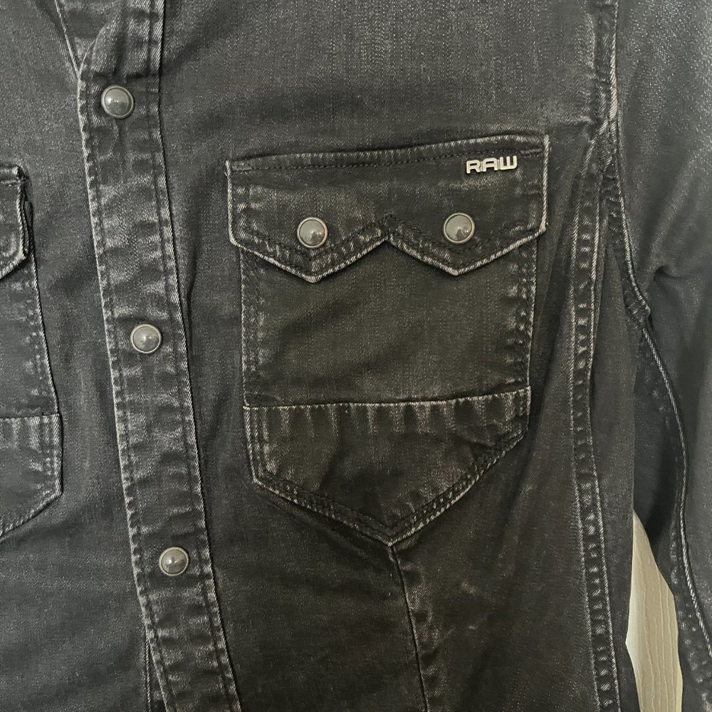 G-Star RAW Black Denim Button-Up (Size S) - Picture 2 of 2